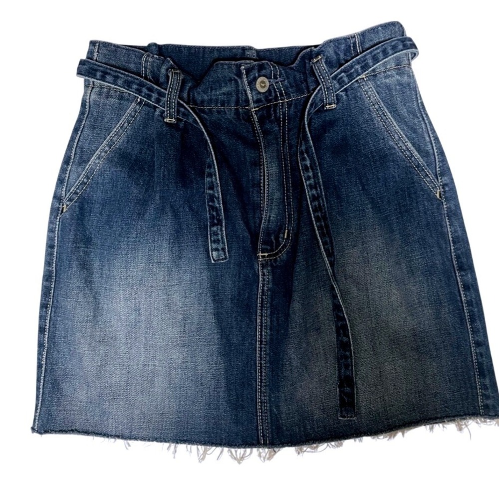 Hollister Ultra High Rise Mini Denim Paper Bag Skirt Juniors‎ 5/27